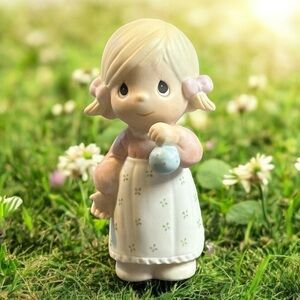 Precious Moments Vintage "God Gave His Best" Ceramic Figurine